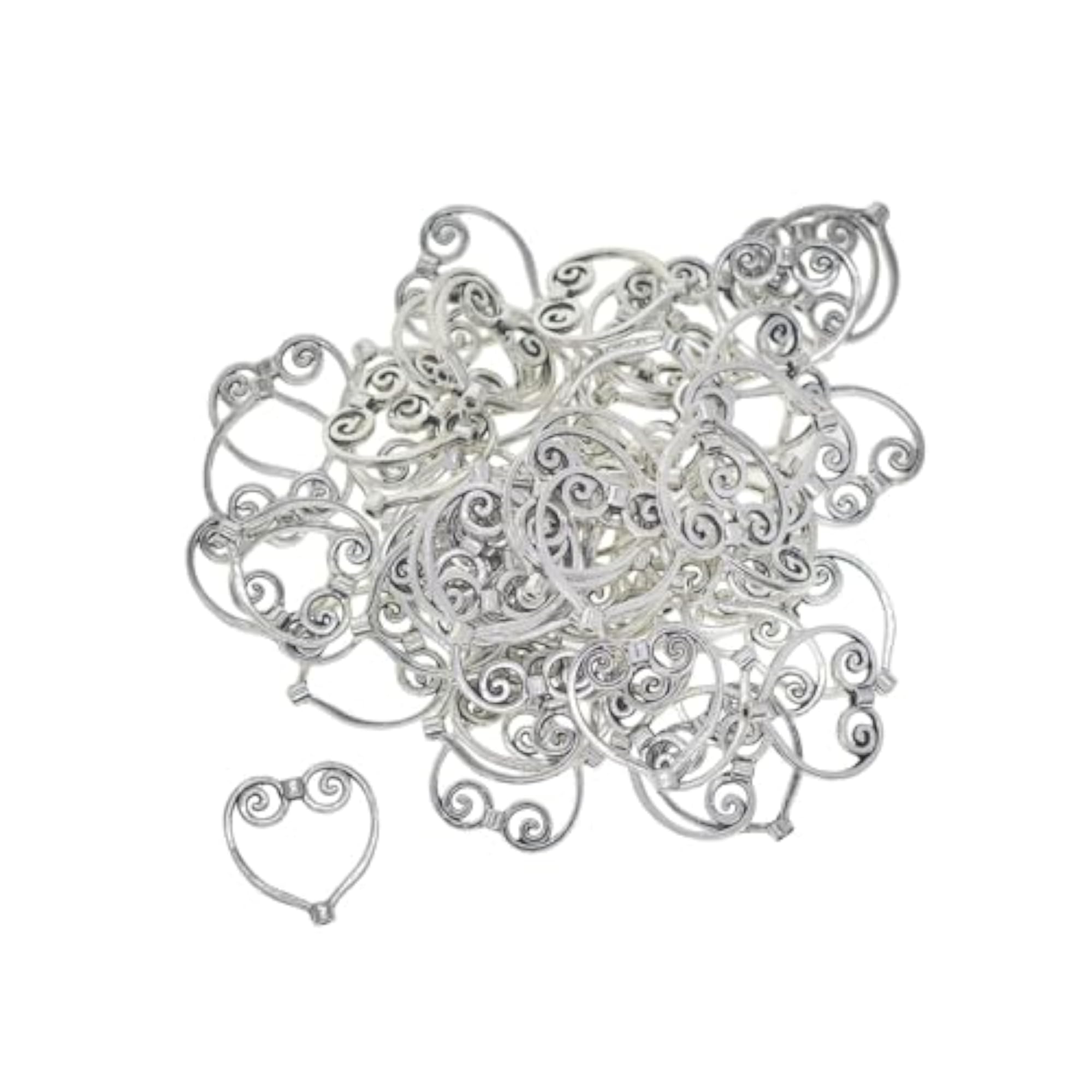 50Pcs Lovely Heart Beads Charms for Bracelet Graduation Gift