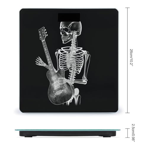 Báscula digital de baño con diseño calavera guitarra 400lb miniatura 2