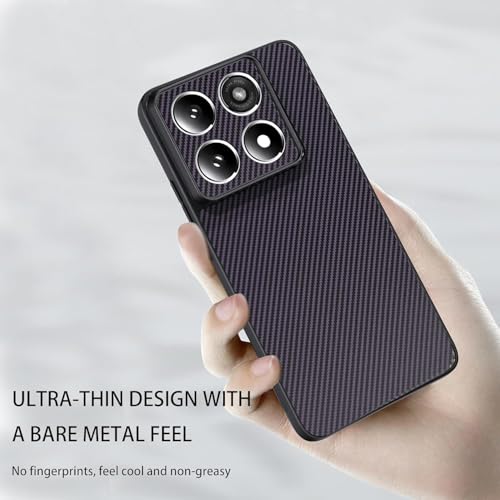 Image of DIZORO Carbon Fiber Case for Moto Motorola Edge 60 pro 5g Smooth Touch Rubber Phone Cases Non-Slip, with Camera Protection Fingerprint Resistant Full Body Protective Shockproof Back Cover -Purple