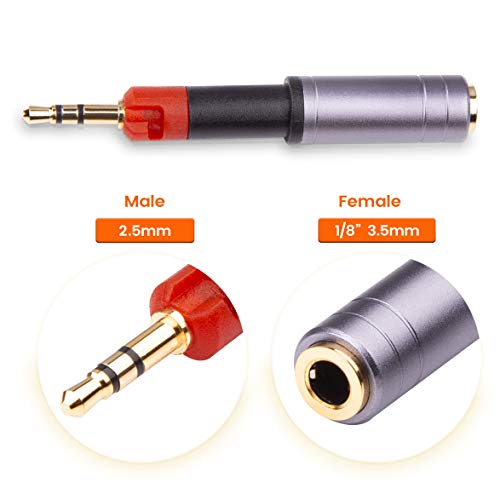 Image of ath m50x 3.5mm to 2.5mm Adapter Compatible with Audio-Technica ATH-M40X ATH-M50X ATH-M60X ATH-M70X, Sennheiser HD598 HD518 HD558 HD595 HD595 HD598se HD569 HD579 HD599 Headphone Jack Adapter