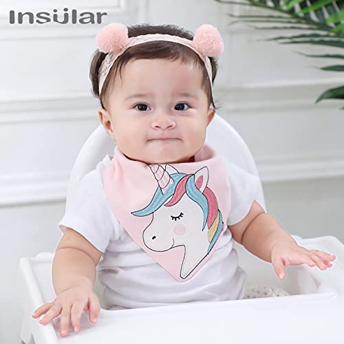Insular Baby Bibs Baby Bandana Drool Bibs 100% Cotton For Boys Girls Unisex For Teething And Drooling, 6 Pack (Ice Cream&Horse) #TOP6