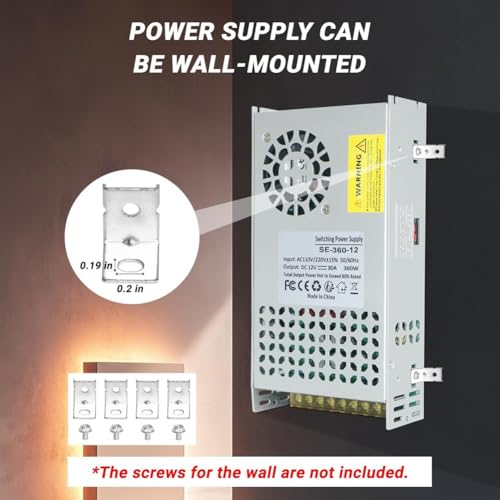 Adaptateur CA à DC 12V 30A pour éclairage extérieur et domotique