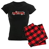 CafePress Fire Truck Vintage Fire Tr Women's Dark Pajamas Womens Novelty Cotton Pajama Set,...