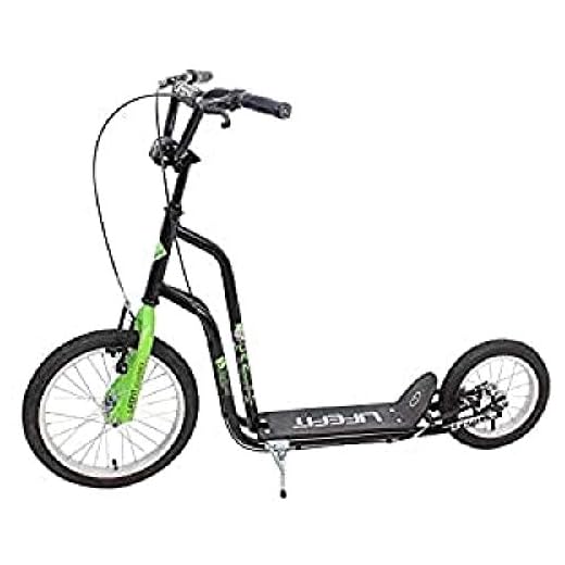 Livslängd Scooter RIDER Schwarz/Grün 16/12 tum