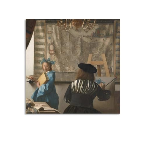 Poster d'art Johannes Vermeer toile suspendre décoration intérieur 40x40