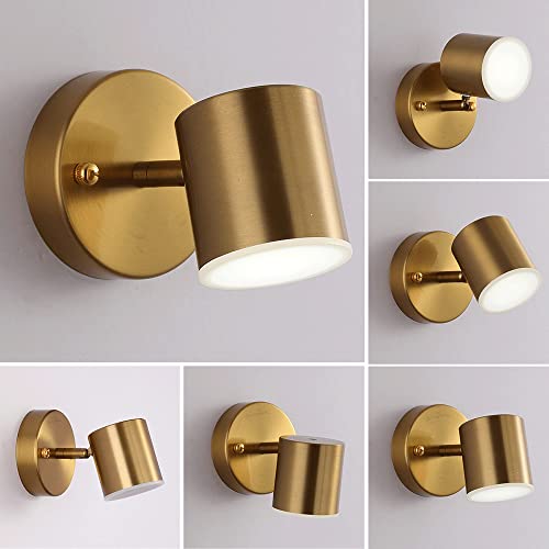 Aplique de pared de metal en latón cepillado y cabezal orientable 360° para lectura 8