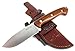 JEO-TEC Nº31 Cuchillo Supervivencia Caza Monte bushcraft Camping Outdoor Campo - Funda de Piel con pedernal - Acero Mova-58 - Fabricado en España