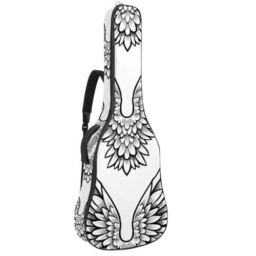 Sac de transport guitare acoustique motif ailes d'ange élégant