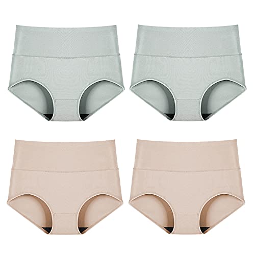 Slips taille haute en coton pour femme WENJUN confort respirant lot de 4