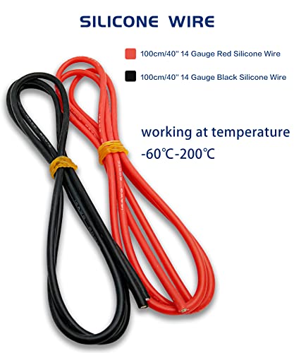 HOPLEX T-Plug XT60 EC3 Male and Female Adapter Connectors with Heat Shrink Tube and 14AWG Silicone Wire for RC Lipo Battery Electronic Speed Control ESC Motor