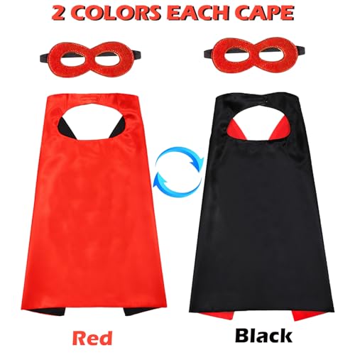 Image of Superhero Capes for Kids Halloween Costumes and Dress up - Superhero Toys Capes 4-10 Year for boys birthday party Gifts