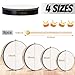 16 Pcs Kids Hand Drums Wooden Frame Drum with Drum Stick, 12 Inch 10 Inch 8 Inch 6 Inch Educational Musical Instruments for Adults Drums Beginners for Home School Party Supplies (Black and Wood Color)