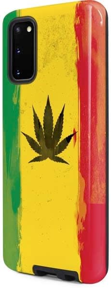 Skinit Pro Phone Case Compatible with Galaxy S20 - Marijuana Rasta Distressed Design