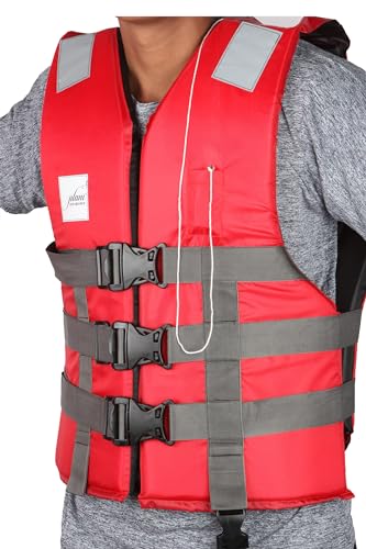Image of Jilani Adult Safety Life Jacket Weight Capacity Up to 70Kg (Red)