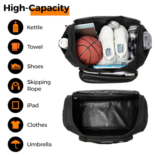 Image of Uarition Gym Bag for Men & Women - 50L Large Duffle Bag for Travel, Black