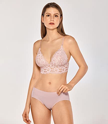 MOMANDA Women's Lace Nursing Bra Wirefree Padded Breastfeeding Maternity Bralette Cute Gentle Rose 34B - Image 5