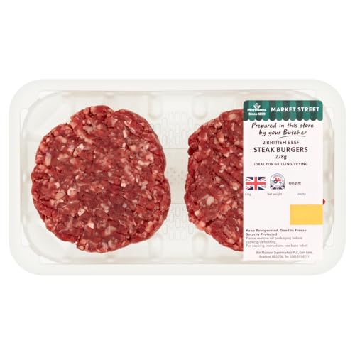 Morrisons Market Street Butchers Butchers 2 Hand Made British Beef Steak Burgers