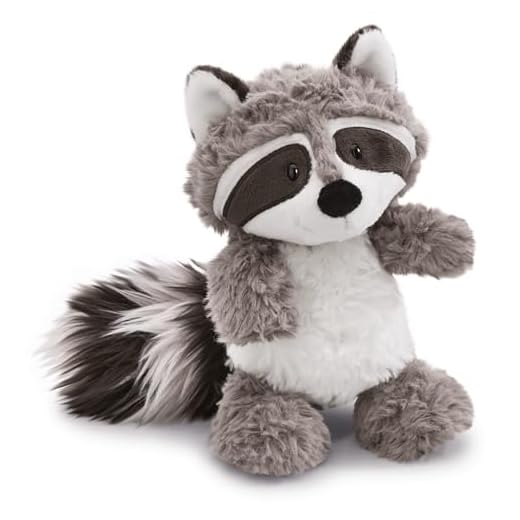 NICI- Ramccoon Suave Juguete 25 cm, Niños y Bebés – Esponjoso Relleno de Mapache para Jugar, Abrazar y Coleccionar – Acogedores Animales de Peluche, Talla única, Color Gris (48394)