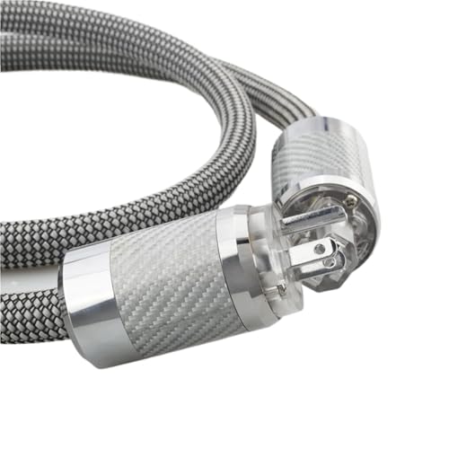 HiFi Power Cord OFC EU/US Power Cable with Rhodium Plated Plug US AC Mains Cord Iine for Subwoofer Amplifier(US Plug,0.5m)