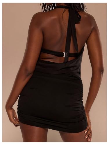 SOLY HUX Women's Cowl Neck Sexy Tops Halter Neck Cutout Slim Fit Tank Top Party Clubwear3