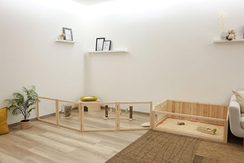 Kerbl Pet Indoor Raumteiler-Kleintierauslauf, Gehege, Indoor-Gehege, 4 Elemente á 58x48cm, Kaninchen, Meerschweinchen, einfach zu versetzen
