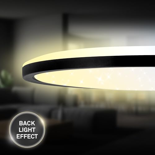 Panneau LED noir BRILONER 37,5cm dimmable avec télécommande pour salon - 5