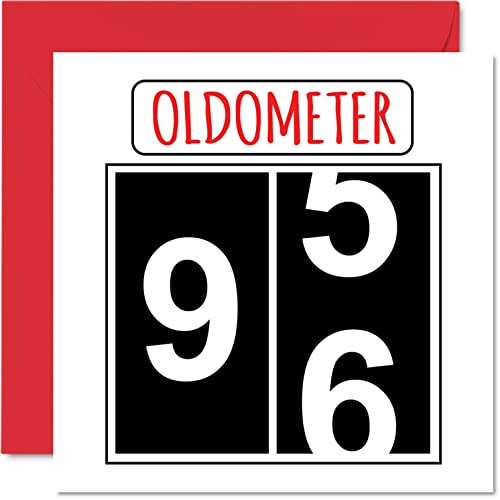 Divertidas tarjetas de cumpleaños 96 para hombres y mujeres, olómetro, tarjeta de feliz cumpleaños para bisabuelo, abuelita, tarjetas de felicitación de 145 mmx145 mm, tarjeta de cumpleaños 96