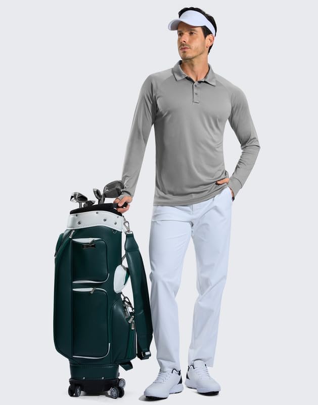 Miniatura 6 de Pudolla - Camiseta de manga larga para hombre, polo de golf, UPF 50+, ligera, con protección solar, fresca, SPF, para senderismo