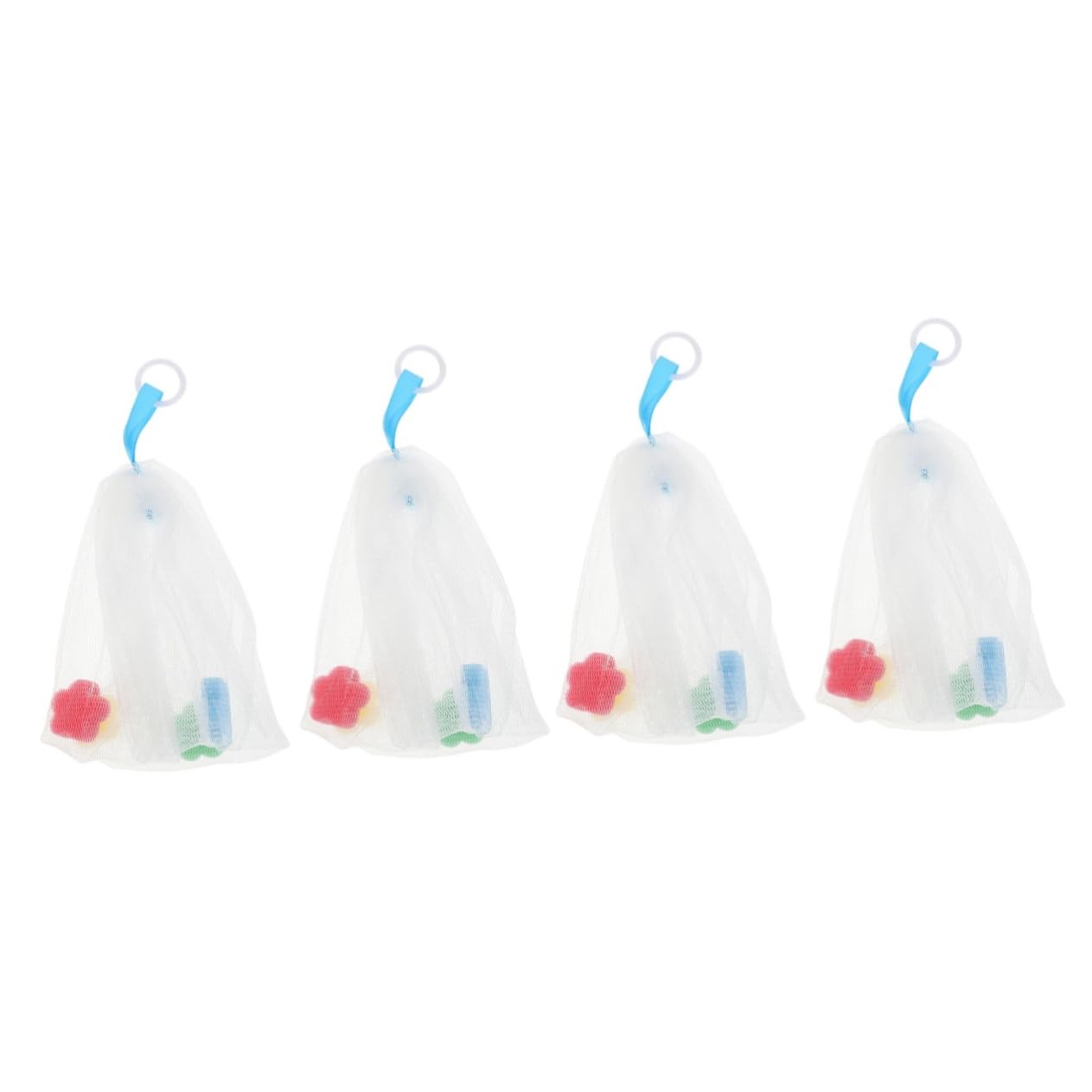 4pcs Facial Foaming Nets for Soap Making Portable Soap Pouches for Cleansing Lightweight Easy to Use