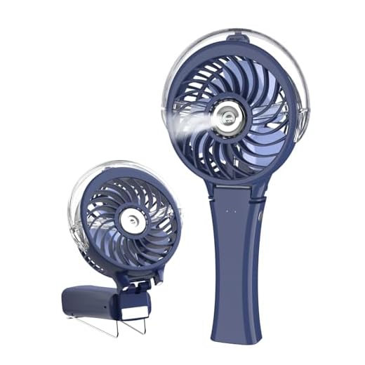 HandFan Small Handheld Misting Fan Portable Mister Fan with 7 Colorful LED Nightlights Battery Operated Personal Fan Mister 180° Foldable Mist Fan Rechargeable Water Spray Fan Humidifier for Disney Land Travel Wedding Ball Games