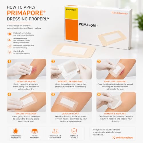 Image of Non -Woven Adhesive Wound Dressing with Absorbent Pad Pack of 5 (8 x 15 CM)