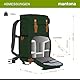 Mantona Luis Retro Fotorucksack grün mit Leder, Kamerarucksack inkl. Regenschutzhülle, Fototasche mit Laptopfach, Backpack geeignet für 1 x DSLR-Kamera, 3 x Objektive und diverses Fotozubehör