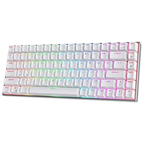RK ROYAL KLUDGE RK84 Pro 75% RGB Triple Mode BT5.0/2.4G/Wired Hot-Swappable Mechanical Keyboard, 84 Keys Wireless Bluetooth Gaming Keyboard with Aluminum Frame, Quiet Red Switch Cover