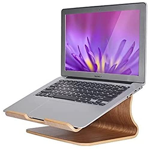 Samdi Suporte de madeira para laptop, elevador de inclinação ventilado para laptop com design antiderrapante para notebook, PC, Air, Macbook Pro, iMac e outros tamanhos de laptop de 12 a 17 polegadas (nogueira preta)