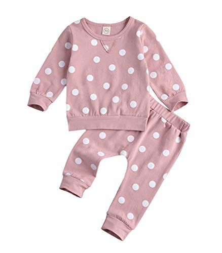 Newborn Infant Baby Girl Clothes Set Sweatshirts Tops Pants Toddler Girl Outfits Gifts 3 6 9 12 18 24 Months (Pink O,6-12 Months)