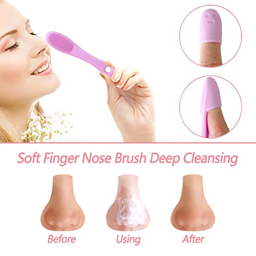 Silicone Face Scrubber Exfoliator Facial Cleansing Brush Soft Bristles Manual Waterproof Face Scrub Wash Brush Remove Blackhead Acne Gentle Face Massager Skin Care Tools,4 Pcs #TOP7