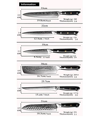 Set Cuchillos Cocina 6 Piezas Acero Aleado miniatura 2