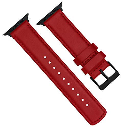 Image of BARTON WATCH BANDS - Top Grain Leather Watch Bands Compatible with Apple Watch Models - 1, 2, 3, 4, 5, 6, 7, 8, 9, 10, SE, Ultra & Ultra 2