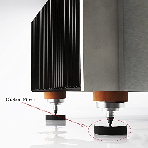 Tertullus 4Pcs Carbon Fiber Speaker Audio Isolation Feet Speaker Spike Pads Turntable Feet Pads Floor Protectors Dampening Pad Amp Feet For Turntable Speaker Subwoofer Etc(40Mm×10Mm) #TOP2
