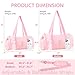 Personalized Initial Dance Bag for Girls, Small Lace Gym Sport Yoga Cheer Dance Bags Gift for Teen Girls, Cute Letter Kids Ballet Bag Zipper Toddler Travel Duffel Tote with Adjustable Straps(Pink-I)