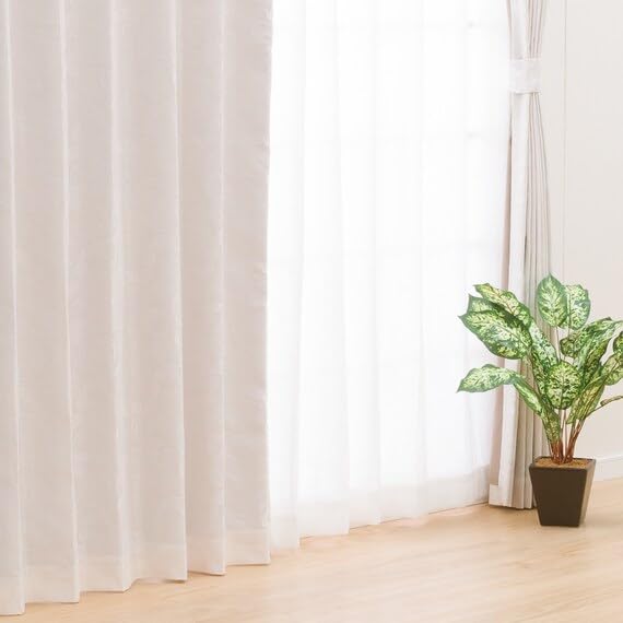 ニトリ NITORI 遮光カーテン メリア2枚 レースカーテン2枚【4枚セット】 Amazon｜ニトリ(NITORI) 裏地付き 遮光2級 遮熱 カーテン メリア 幅100