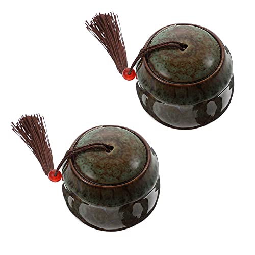 POPETPOP 2 piezas Cajas de Almacenamiento Selladas de Cerámica para Velas Porcelana Verde para Decoración y de Fabricación de Velas para Hogar