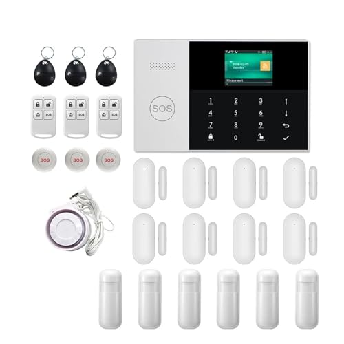 WIFI+GSM GPRS APP Control Remoto Hogar/Oficina/Fábrica De Alarma Seguridad Antirrobo Inalámbrico FáCil De Instalar(GT-013-GSM-PG105-L.)