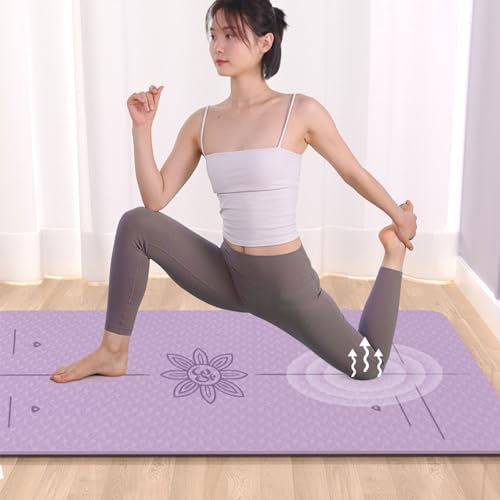 Esterilla de yoga antideslizante de TPE, extra ancha y gruesa, profesional, de doble cara, con correa de transporte, para entrenamiento en casa