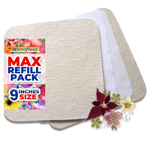 Image of Microfleur - Max Microwave Flower Press Refill Pack - Floral Art Crafting Accessory, Creative Pressing, DIY Handicrafts Creations for Plant Lovers, Replacement Washable Cotton Liners - 9" (23 cm)