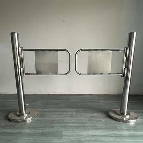 Puerta batiente de acero inoxidable de 180°, puerta peatonal manual de dos vías para supermercados, bibliotecas y tiendas escénicas, solución de entrada duradera de 120 cm