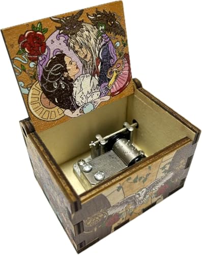 ASVP Shop Labyrinth Inspired Music Box As The World Falls Down Hand-Cranked Melody Handcrafted Vintage-Style Wooden Box