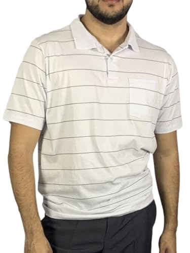 1 Camisa Polo Listrada Branca