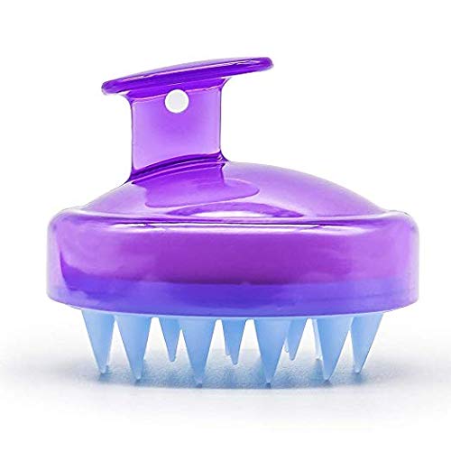SILISCRUB - The Original Silicone Shampoo Brush,Hair Scalp Massager with Soft Silicon Brush Head Tourmaline Contained (Purple)