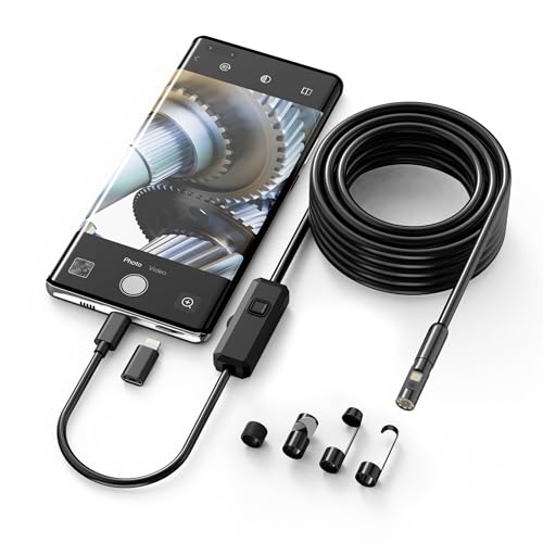 1920P HD 16.4FT Dual-Lens Endoscope with Light, Borescope Camera with 9...